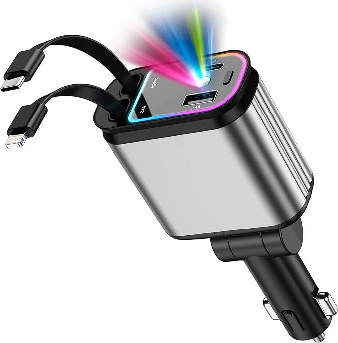 Car Charger 4 in 1 – Fast Multi-Device Charging for Your Car