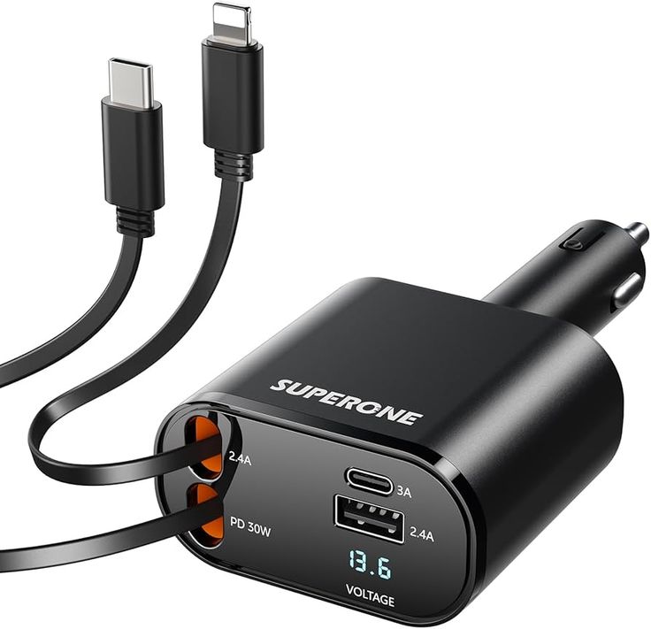 Car Charger 4 in 1 – Fast Multi-Device Charging for Your Car