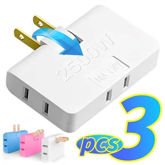3 in 1 180° Rotating Socket Adaptor – Multi-Function Power Extension Adapter