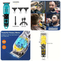 Transparent T9 Hair Trimmer for Men – Cordless Professional Beard & Hair Clipper