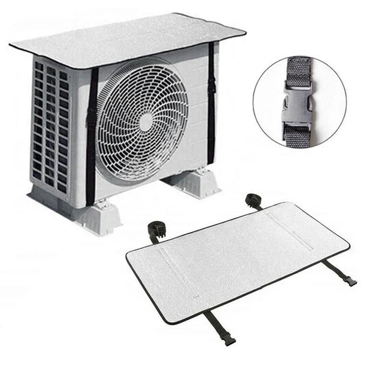 AC Outdoor Unit Protector Aluminium Cover with Adjustable Straps | Weatherproof Air Conditioner Outdoor Cover