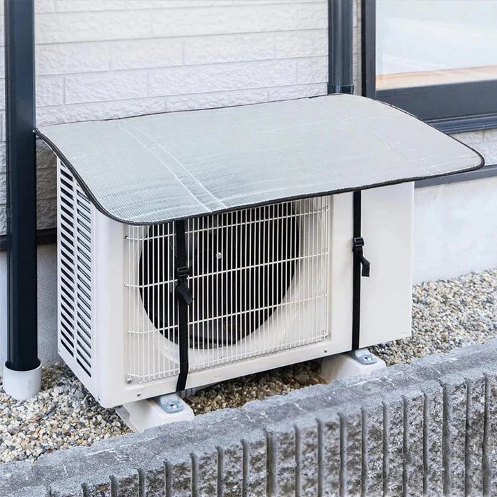 AC Outdoor Unit Protector Aluminium Cover with Adjustable Straps | Weatherproof Air Conditioner Outdoor Cover